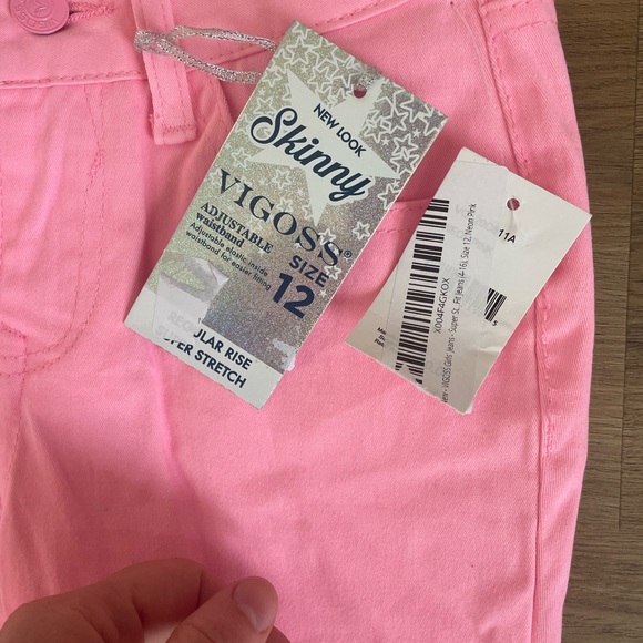 NWT Girls pink skinny Jeans Vigoss size 12 - Picture 2 of 9